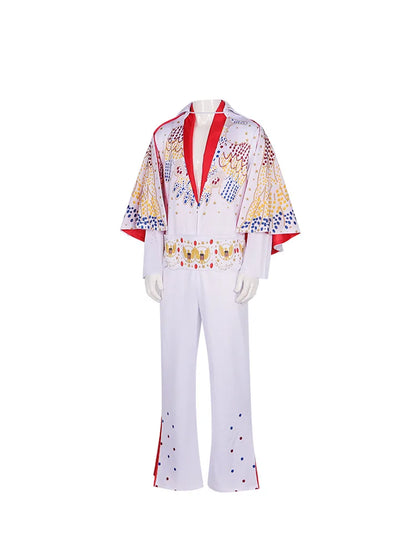 Costume de cosplay Le King pour homme, uniforme de rocker, tenue de carnaval, d'Halloween