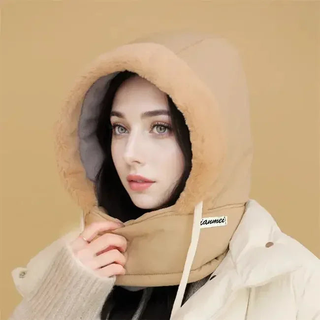 Cagoule thermique pour temps froid, écharpe d'hiver, capuche coupe-vent, chapeau en peluche, chauffe-cou, masque facial de Ski pour les activités de plein air