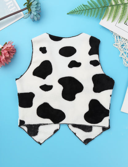 Costume de cow-boy et de cow-girl du Far West, déguisement d'Halloween, gilet sans manches à franges avec bandana et chapeau