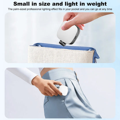 Magnetic Phone Selfie Light Mobile Phone Fill Light with Mirror Folding LED Phone Fill Light Rechargeable for Makeup Photography