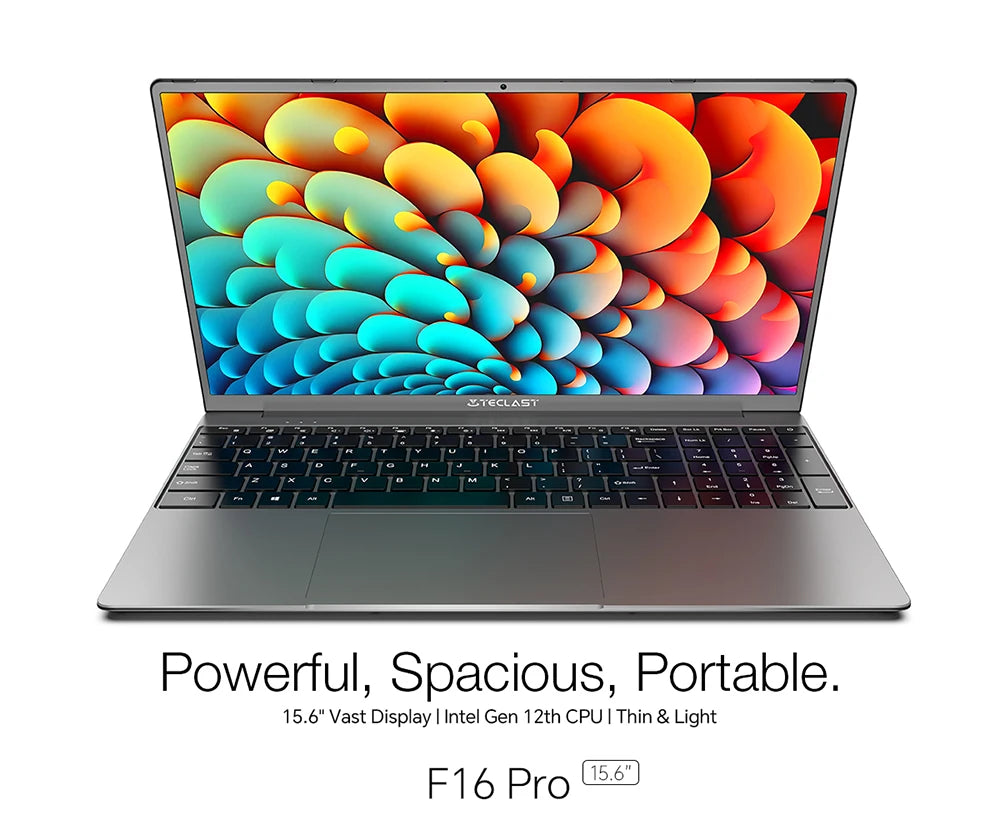 Ordinateur portable Teclast F16 Pro, Windows 11 Pro, processeur Intel N95, F16Pro, 16 Go de RAM, 512 Go de SSD, écran IPS 15,6 pouces 1920 x 1080, Wi-Fi 6, USB 3.2, clavier rétroéclairé, mini-HDMI
