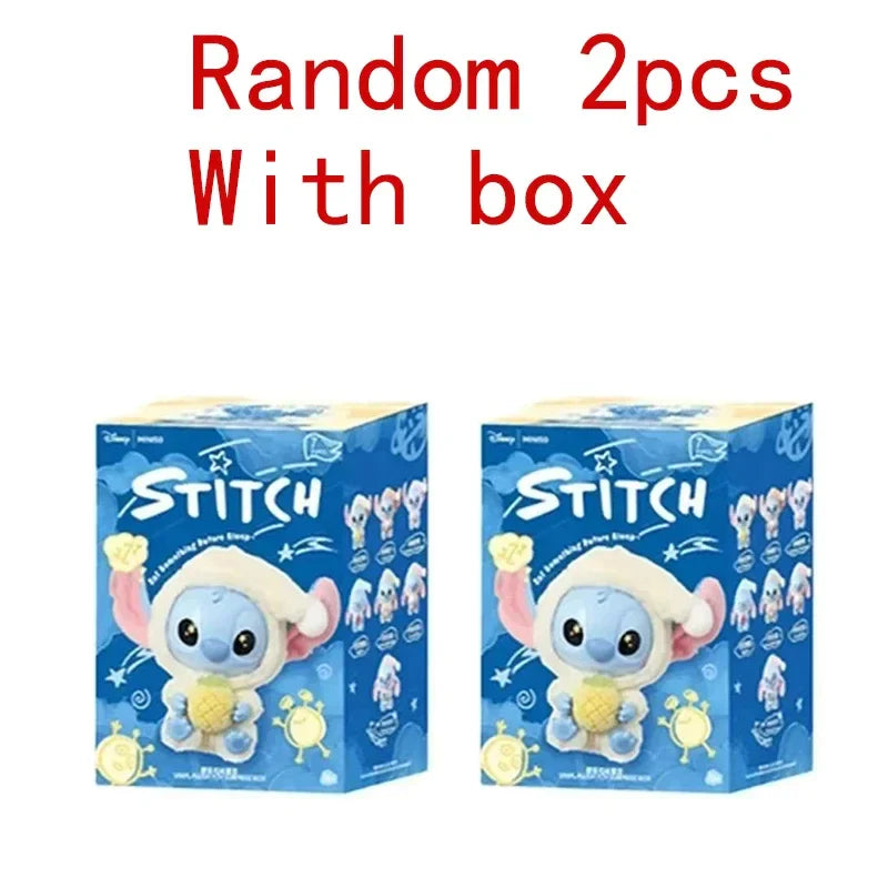 Stitchou Eat Something Before Sleep Series Blind Box Plush Vinyl Toys Cute Doll Replica Mystery Box Bag Pendant Decor Gift