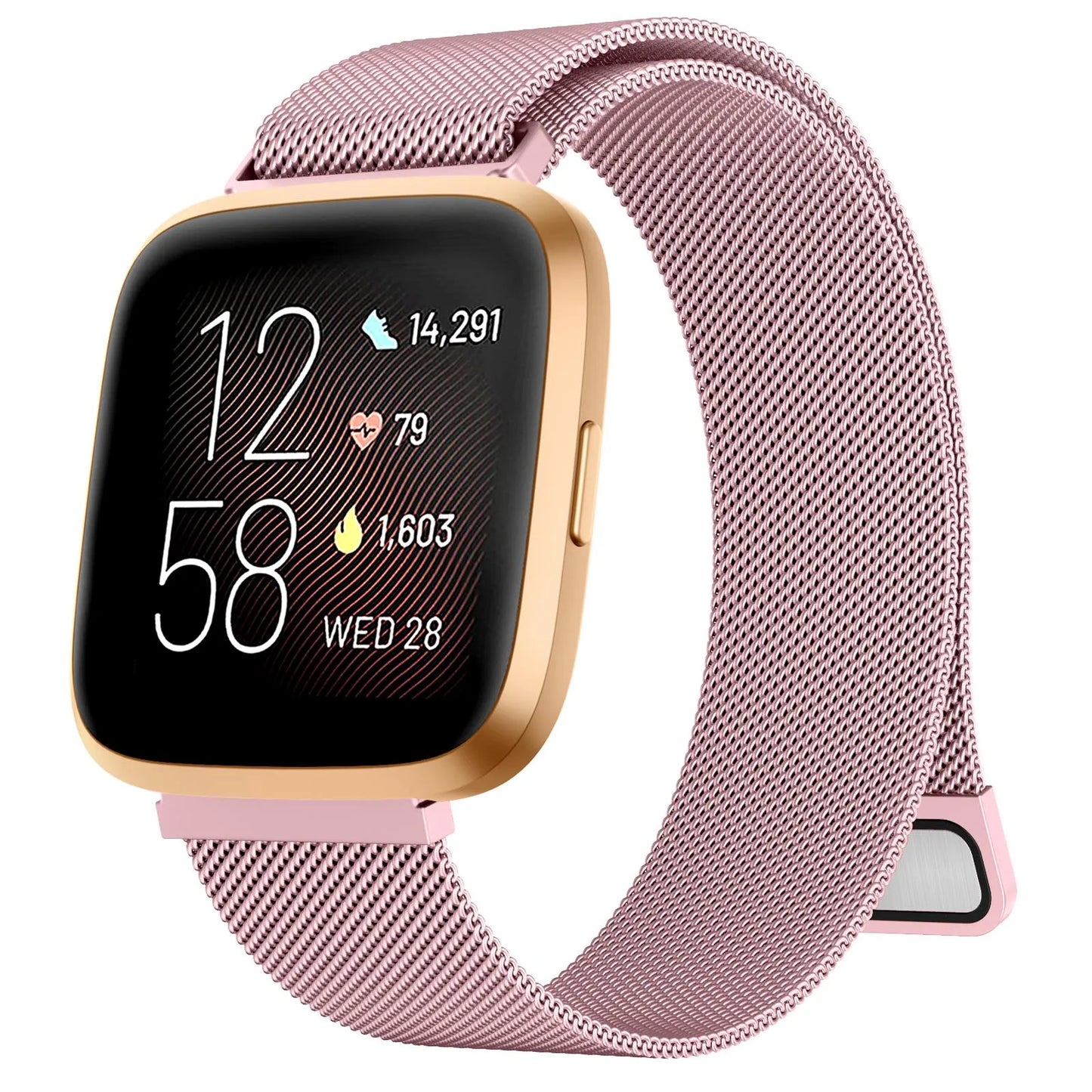 Metal Magnetic Loop Strap For Fitbit Versa 1/Versa 2/versa 3/Versa 4 Band Bracelet Wristband For Fitbit Versa Lite/Sense 2 Belt