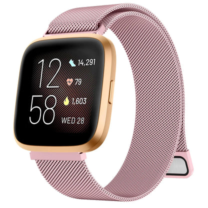 Metal Magnetic Loop Strap For Fitbit Versa 1/Versa 2/versa 3/Versa 4 Band Bracelet Wristband For Fitbit Versa Lite/Sense 2 Belt