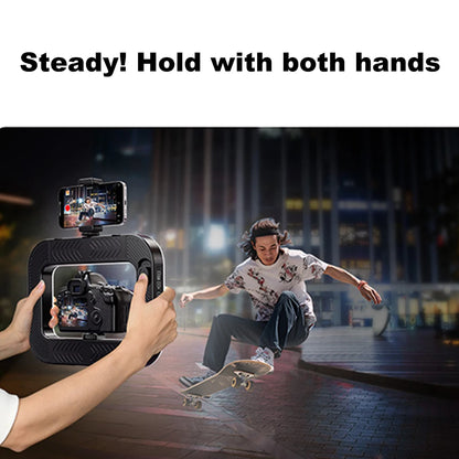 LED Phone Light Light Cell Phone Handheld Stabilizer W/ Ring Light for Camera Smartphone YouTube