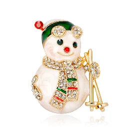 Broches de noël pour hommes et femmes, chapeau de père noël, gants, cloches, chaussettes, costume en strass, broches métalliques, Badges, cadeau du nouvel an, 2022