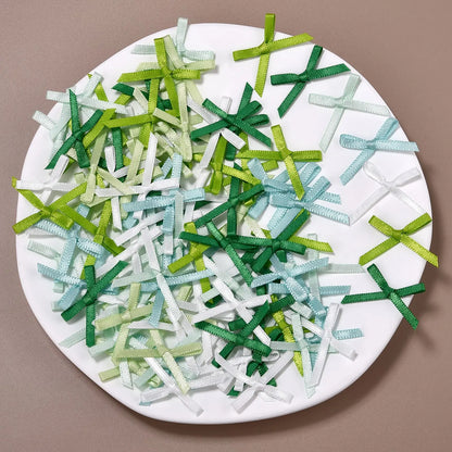 100pcs Mini Ribbon Bow Flower Satin Bows Ties DIY Crafts Embellishment Crafts Accessory Christmas Decoration Supplies