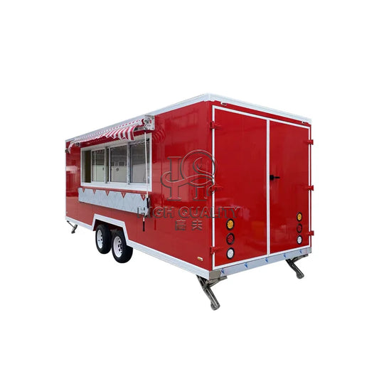 United State Food Truck with Full Kitchen BBQ Pizza Trucks Concession Bbq Food Trailer with Porch Fully Equipped Custom Food Tru