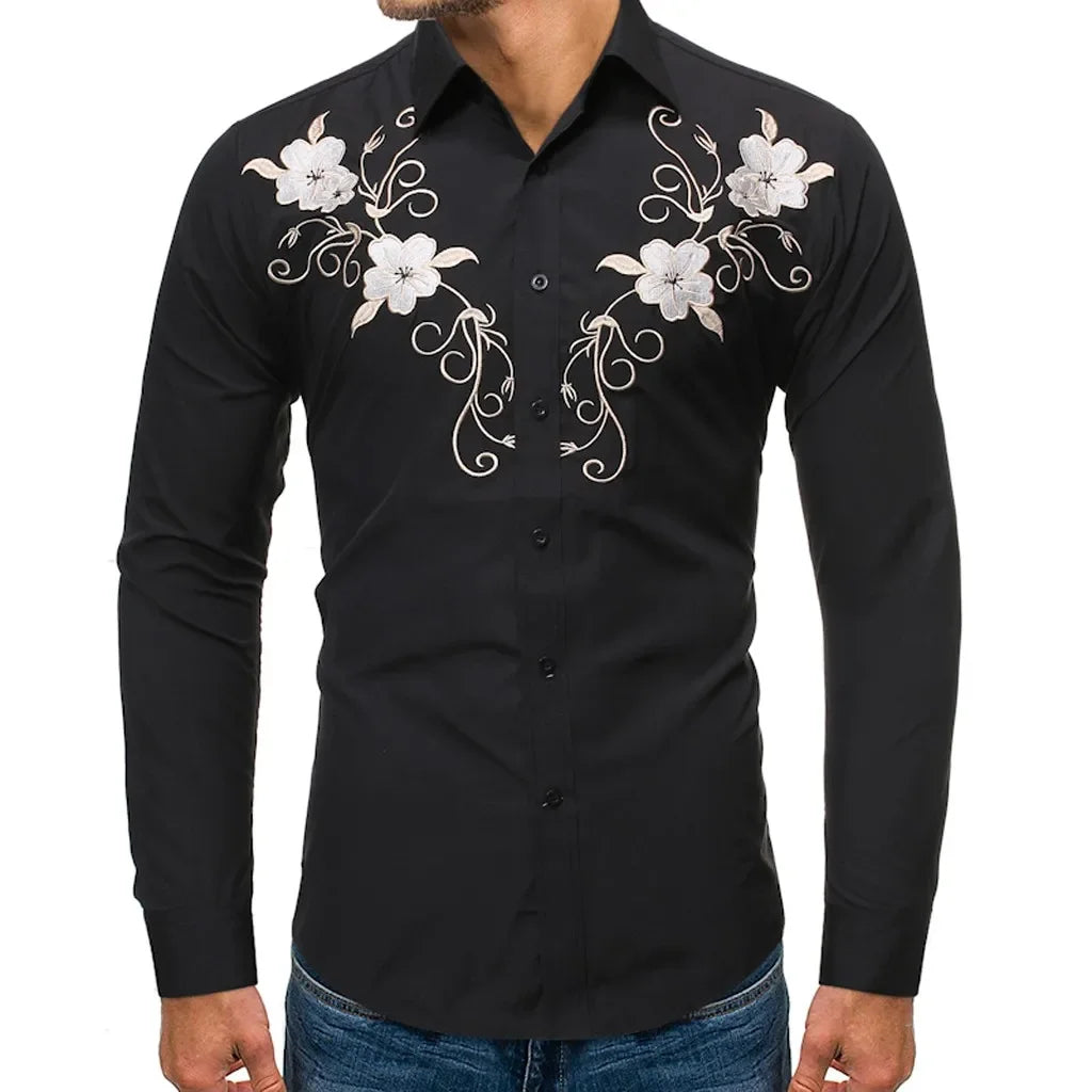 Western Denim Men's Shirt Comfortable and Soft Men's Clothing Long Sleeve Shirt Daily Wear Denim Shirt Fashion Button Design