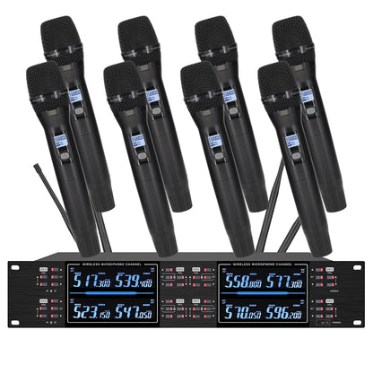 KATELEIYU UHF High end karaoke stage performance, wedding family KTV, party professional 8-channel wireless microphone system