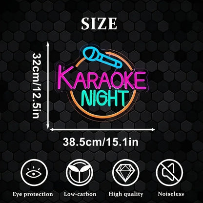 Karaoke Night Neon Sign Lighted Wall Decoration USB Powered Suitable for Game Room Party Birthday Gift Bar KTV Decoration