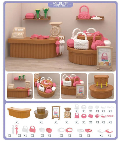 mini supermarket shopping games dollhouse furniture accessories Intellectual education toys for kid family interaction toys