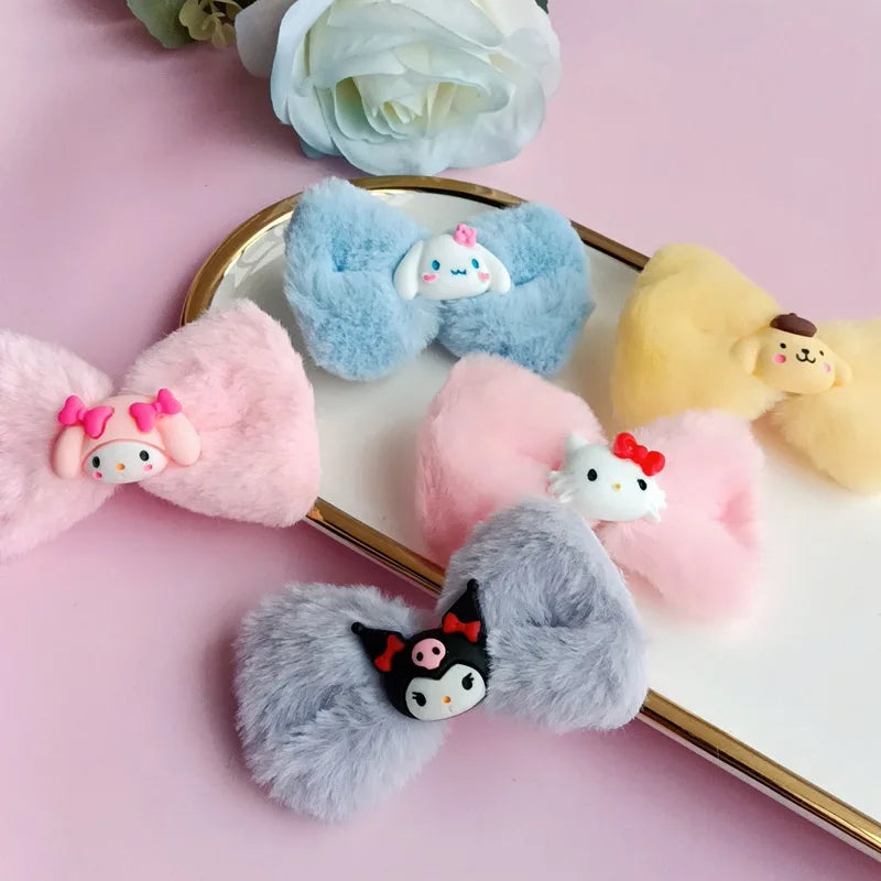 Kawaii Hair Accessories Side Clips That Won Hurt Hair Cute Cartoon Kuromi With Multiple Colors Choose Two Designs Girl Gift Toy