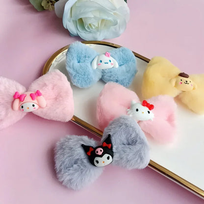 Kawaii Hair Accessories Side Clips That Won Hurt Hair Cute Cartoon Kuromi With Multiple Colors Choose Two Designs Girl Gift Toy