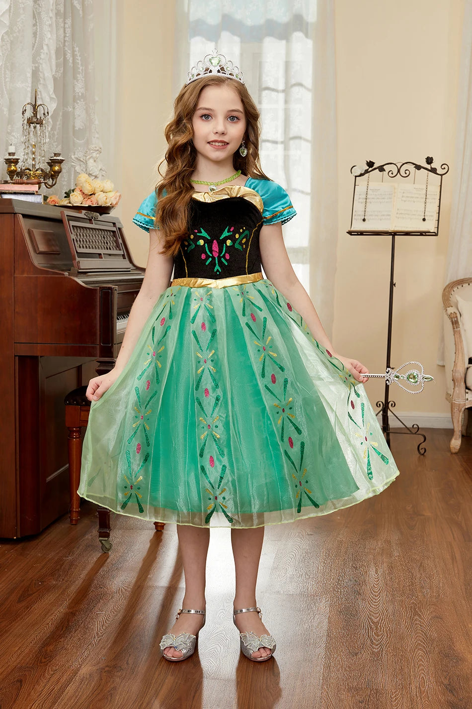Robe de princesse pour filles, robe d'anniversaire à volants pour enfants, robe de Noël pour enfants,  spectacle, robes de cosplay fantaisie
