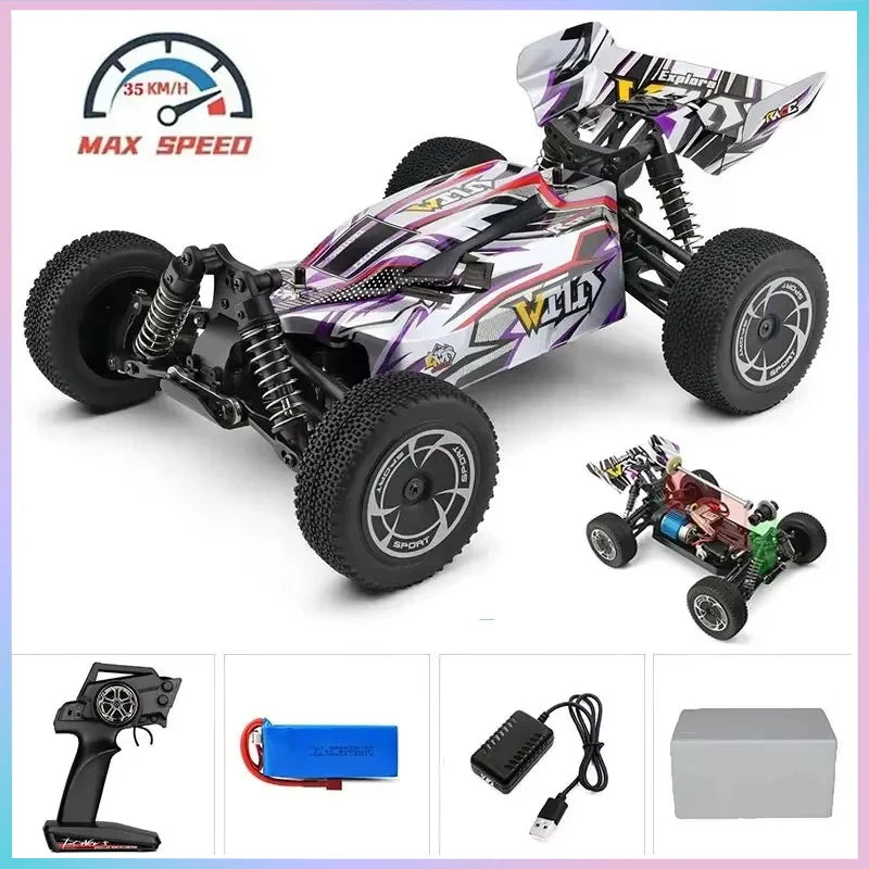 WLtoys 124016 124017 V8 75 km/h Voiture télécommandée électrique 4x4 sans balais haute vitesse tout-terrain Drift pour adultes
