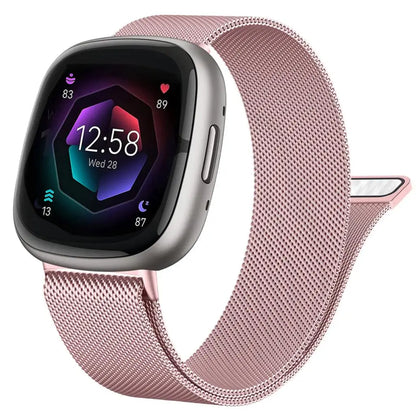 Milanese Loop strap for Fitbit versa 4 3 Band Sense/Lite Magnetic watchband correa Stainless Steel metal Bracelet Fitbit versa 2