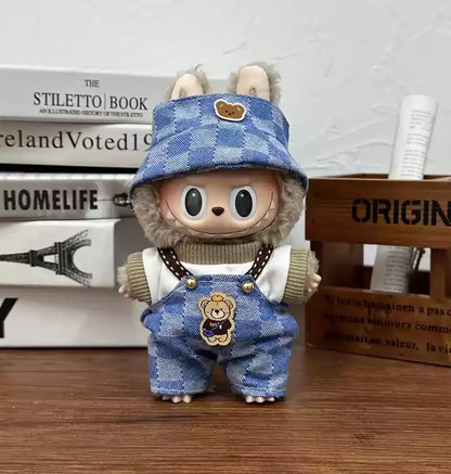 17cm Labubu  Mini Plush Toy Multiple Styles Clothing Set Labubu Outfit Accessories Trendy Play Clothing Labubu Clothes Gift