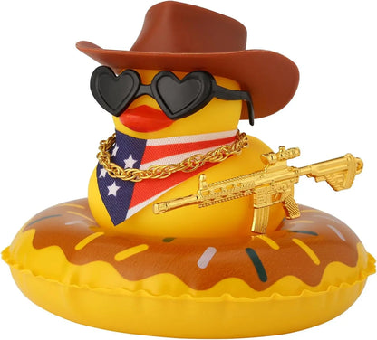 Cowboy Hat Rubber Ducks Toys Office Car Decoration Cute Summer Duck Duckling for Birthday Party Supplies Gifts for Friends Kids