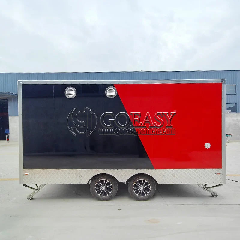 Modern Mobile Food Truck Pink Concession Trailer Ice Cream Cart Stainless Kitchen Hot Dog Pizza Van Juice Snack Bar