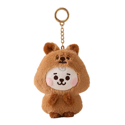 Baby Animal Series Bt21 Cooky Shooky Plush Doll Keychain Pendant Cute Koya Toy Girls Bag Packaging Decoration Collection Gift