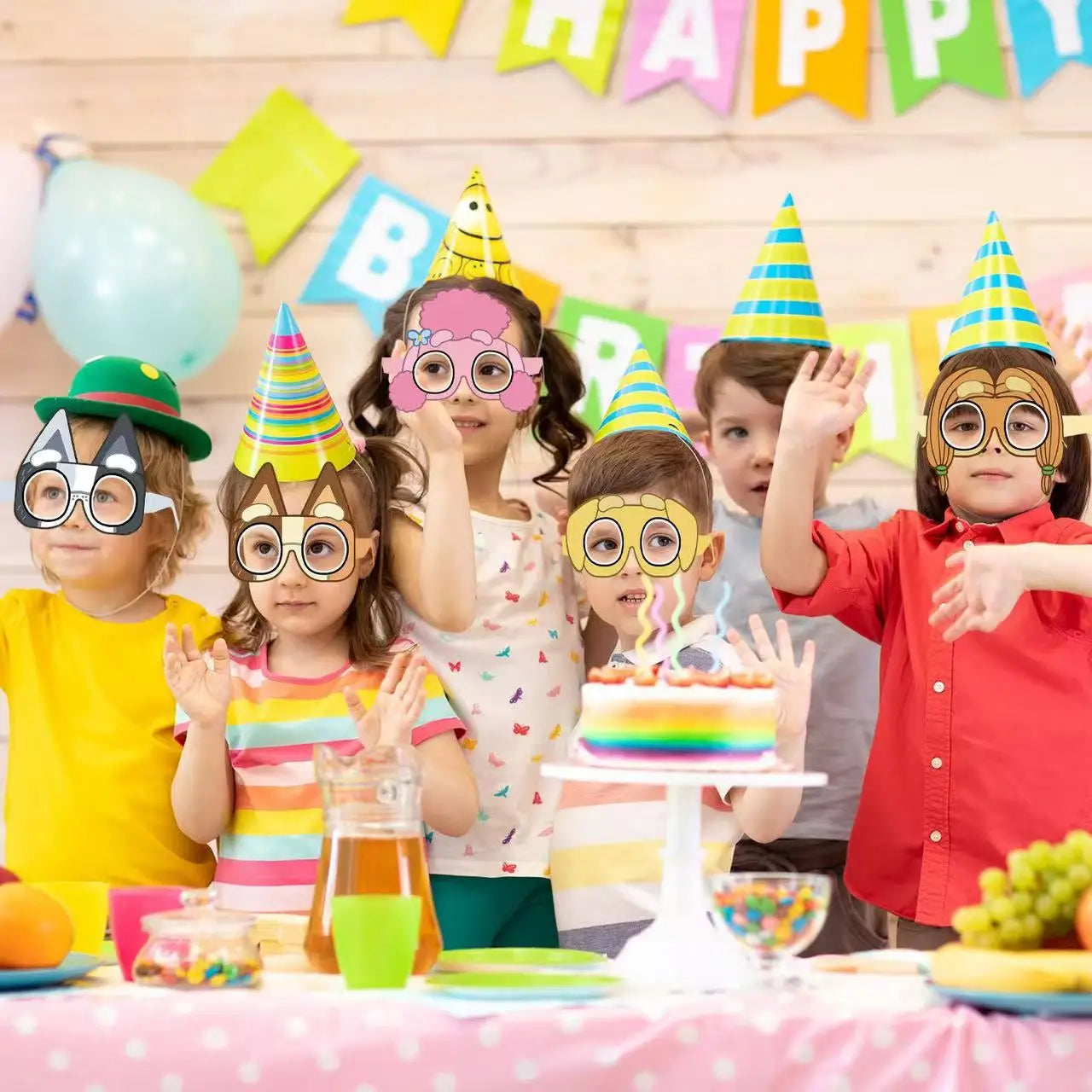 Cartoon Cute Bluey Birthday Party Cake Stand Dessert Table 3-Layer Paper Cake Tower Party Decoration Supplies Gifts