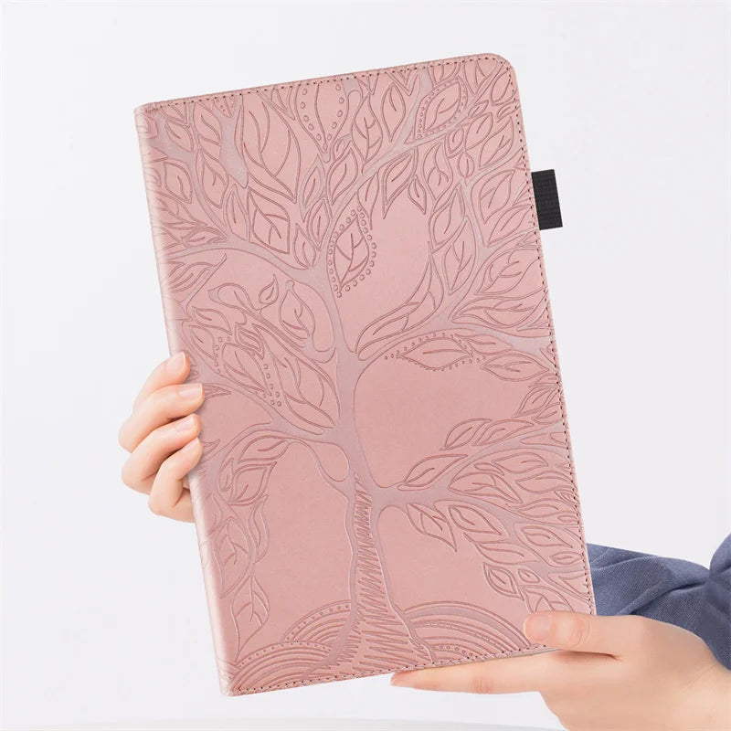 Coque for iPad Mini 7 Case 8.3" Embossed Tree PU Leather Flip Cover for Funda iPad Mini 2024 Mini 7th 6th Generation Case Cover