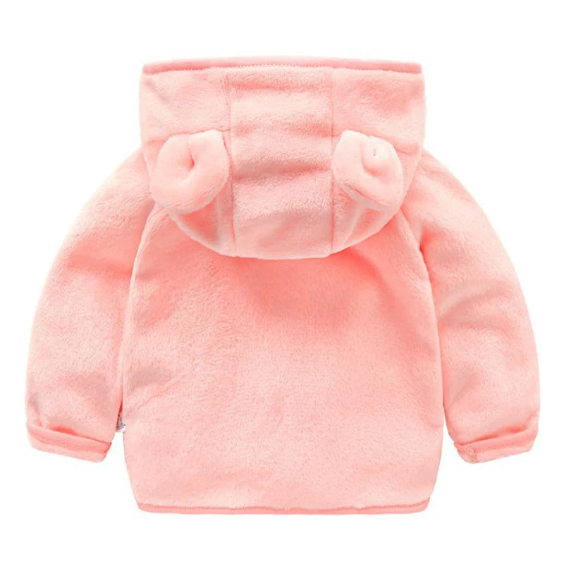 (9 Months -4 Years Old) Autumn New Simple Solid Color Long Sleeved Baby Girl Coat, Cute Hooded Children'S Clothing