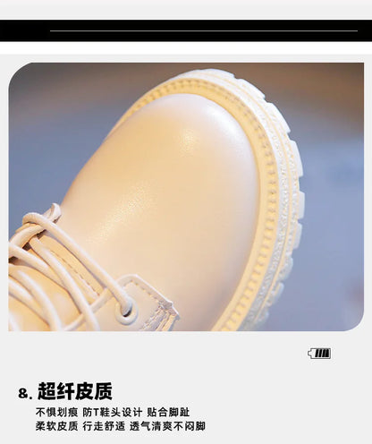 Kids Leather Chelsea Boots Waterproof Non-slip Autumn Winter Plush Warm Snow Boots Children Casual Sneakers Fashion Shoes Girls