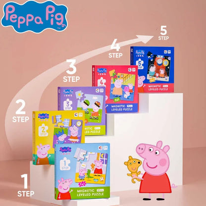 Kawaii Peppa Pig Magnetic Puzzle Children Cute Cartoon Anime Baby Early Education Advanced Magnetic Puzzle Books Toy Girls Gifts