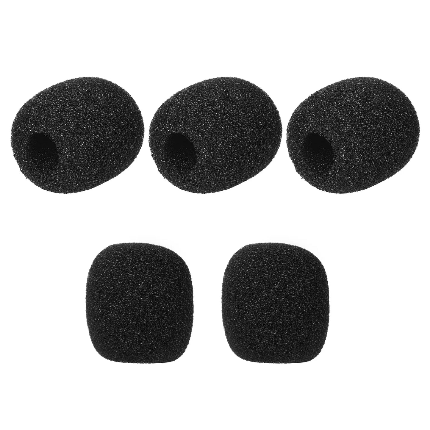 Mini bonnettes anti-vent pour microphone, protections en mousse pour micro-casque, noir, lot de 5 pièces