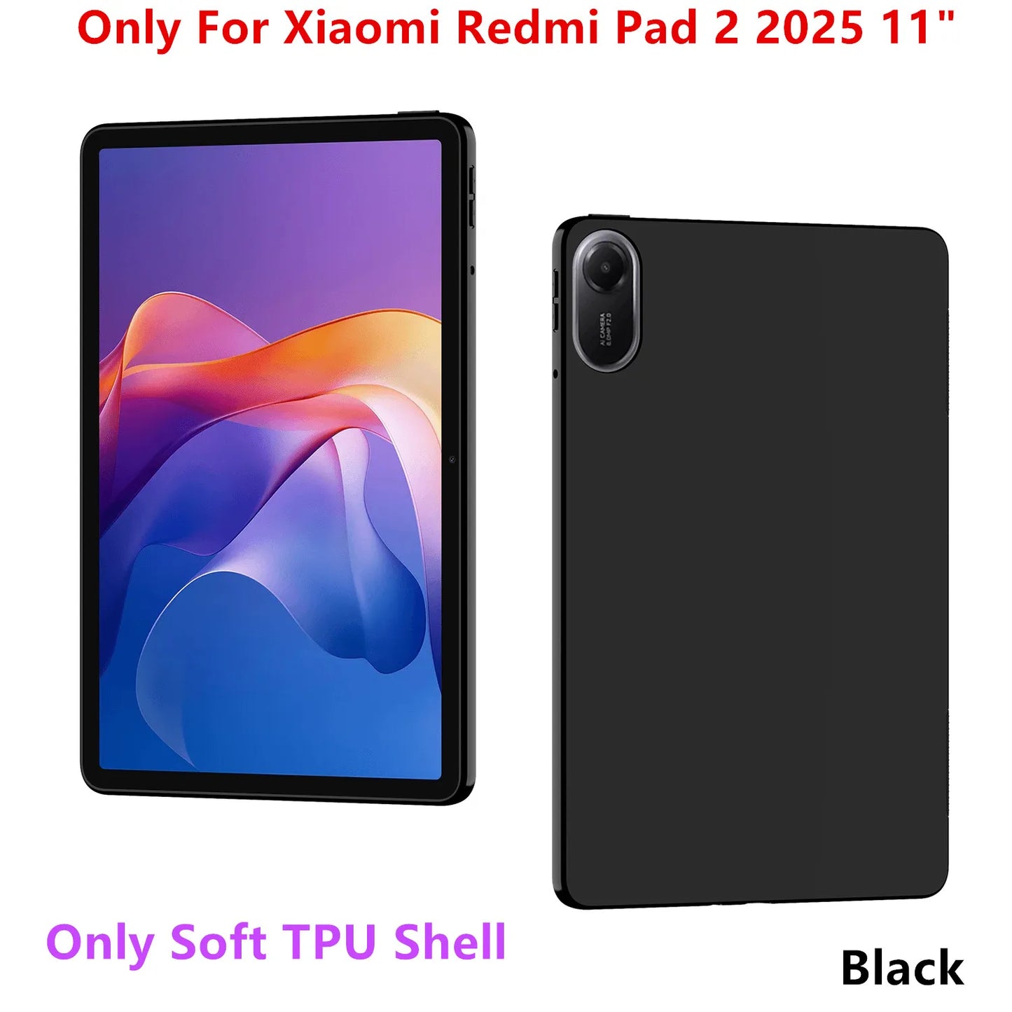 HUWEI Case For Xiaomi Redmi Pad 2 2025 Flip Stand Cover for Redmi Pad 2 Pad2 Case Red Mi Pad 2 11 inch Tablet Case TPU Shell