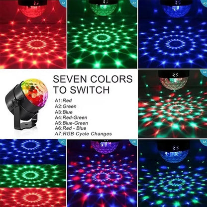 RGB LED Stage Disco Light Rotating DJ Ball Strobe Remote Sound Control Dj lights Karaoke Wedding Party Bar Club Laser Show Lamp