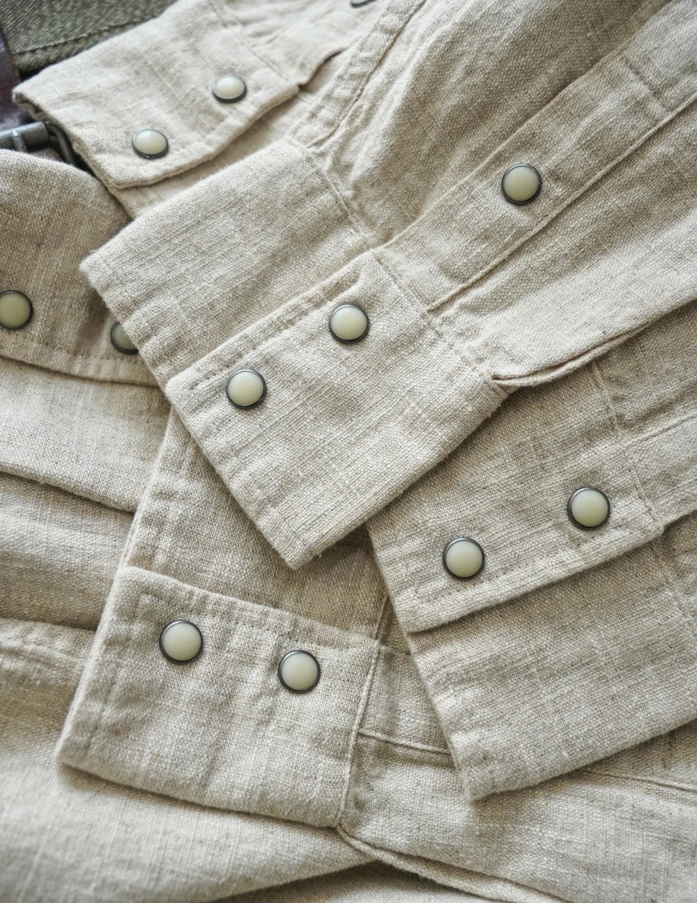 Western Sle Linen irt Men's Casual Long Sve Pure Color Loose Fit Classic Collar Button down Trendy Khaki irt