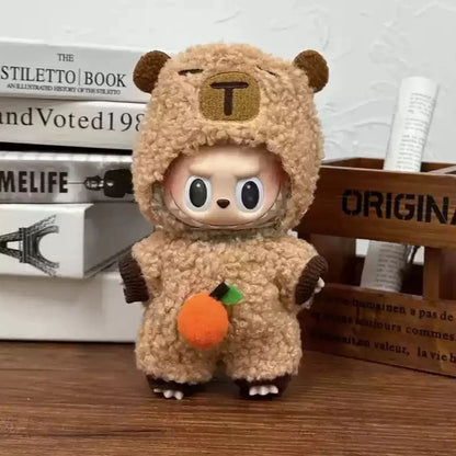 17cm Labubu  Mini Plush Toy Multiple Styles Clothing Set Labubu Outfit Accessories Trendy Play Clothing Labubu Clothes Gift