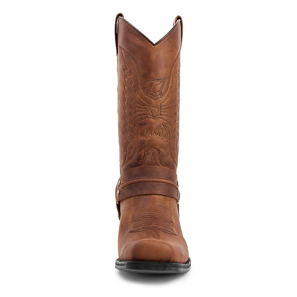 Bottes de cowboy western noires et marron en similicuir pour homme, chaussures d'hiver rétro brodées, mi-mollet, taille 48, nouvelle collection 2023