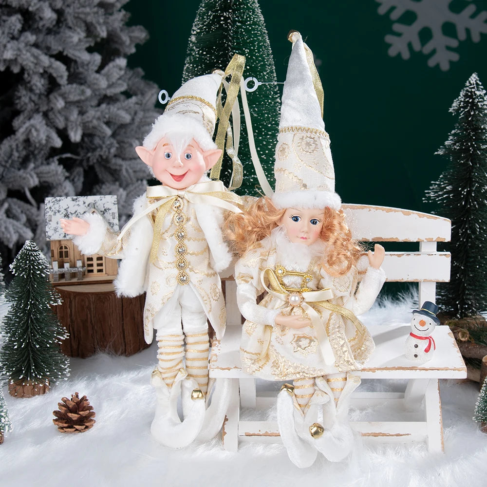 1 Pair Christmas Tree Decorations Cute Angel Doll Girl Pendant Navidad 2024 New Year Christmas Tree Ornaments Xmas Gift For Kids