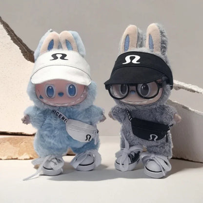 15/17cm Labubu V1 V2 V3 Doll Clothing Fashion Hoodie and Bag Korean Idol Trendy DIY Doll Clothing Accessories Toy Gift