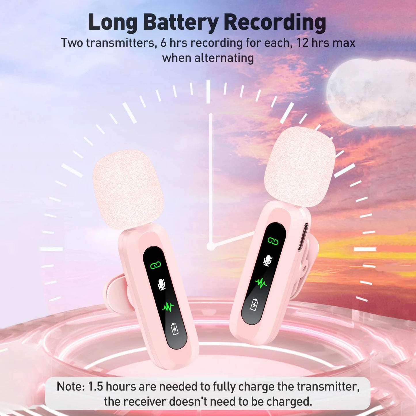 Microphone Lavalier sans fil pour iPhone Android PC enregistrement Audio vidéo suppression du bruit micros à clipser pour Tiktok en direct YouTube