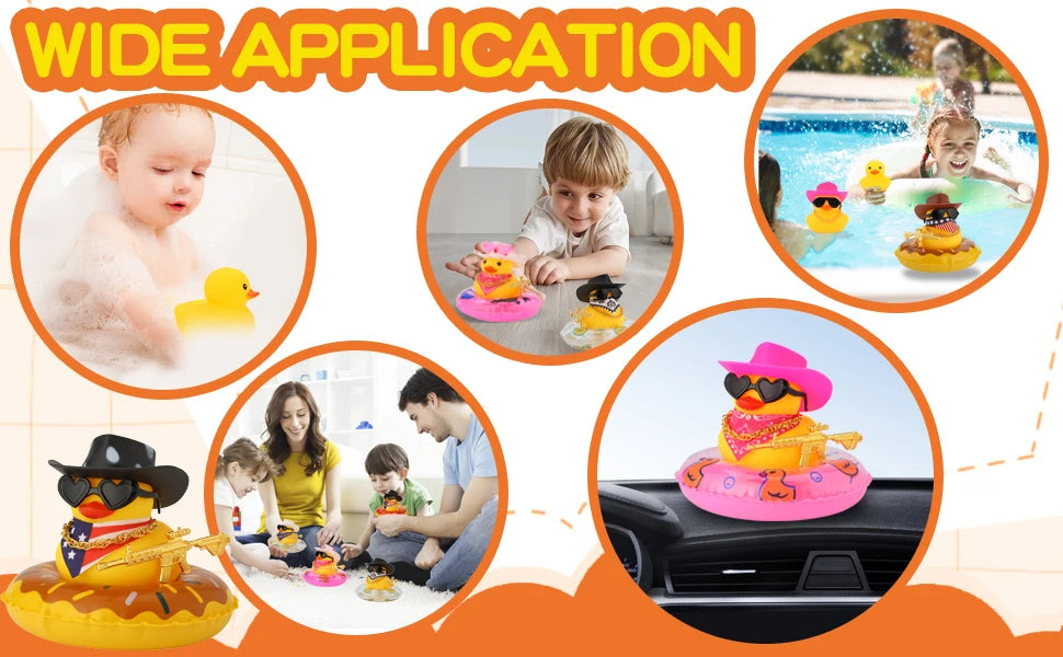 Cowboy Hat Rubber Ducks Toys Office Car Decoration Cute Summer Duck Duckling for Birthday Party Supplies Gifts for Friends Kids