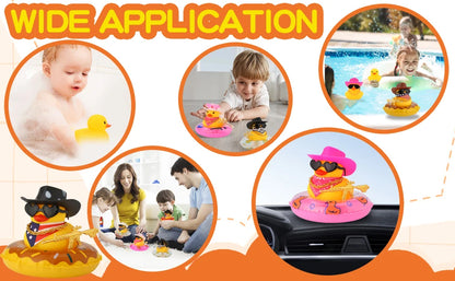 Cowboy Hat Rubber Ducks Toys Office Car Decoration Cute Summer Duck Duckling for Birthday Party Supplies Gifts for Friends Kids