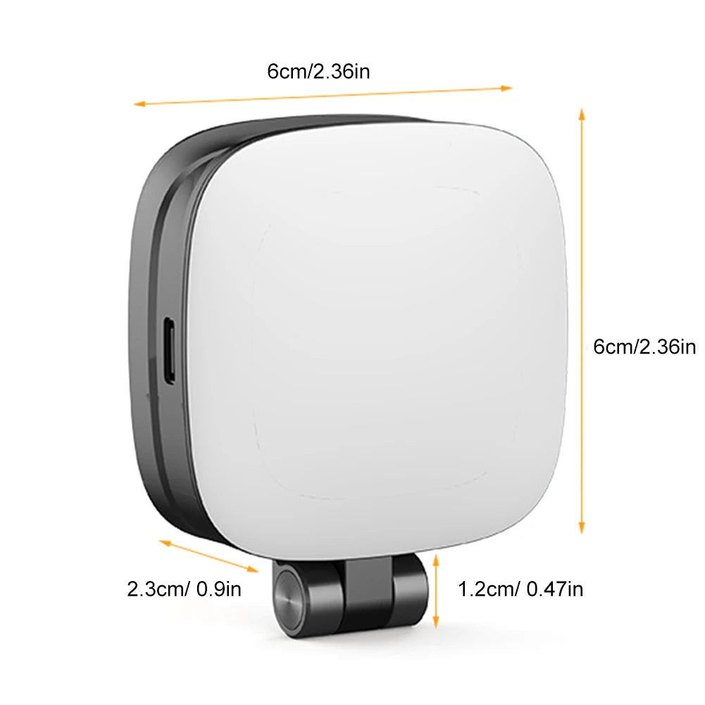 Magnetic Phone Selfie Light Mobile Phone Fill Light with Mirror Folding LED Phone Fill Light Rechargeable for Makeup Photography