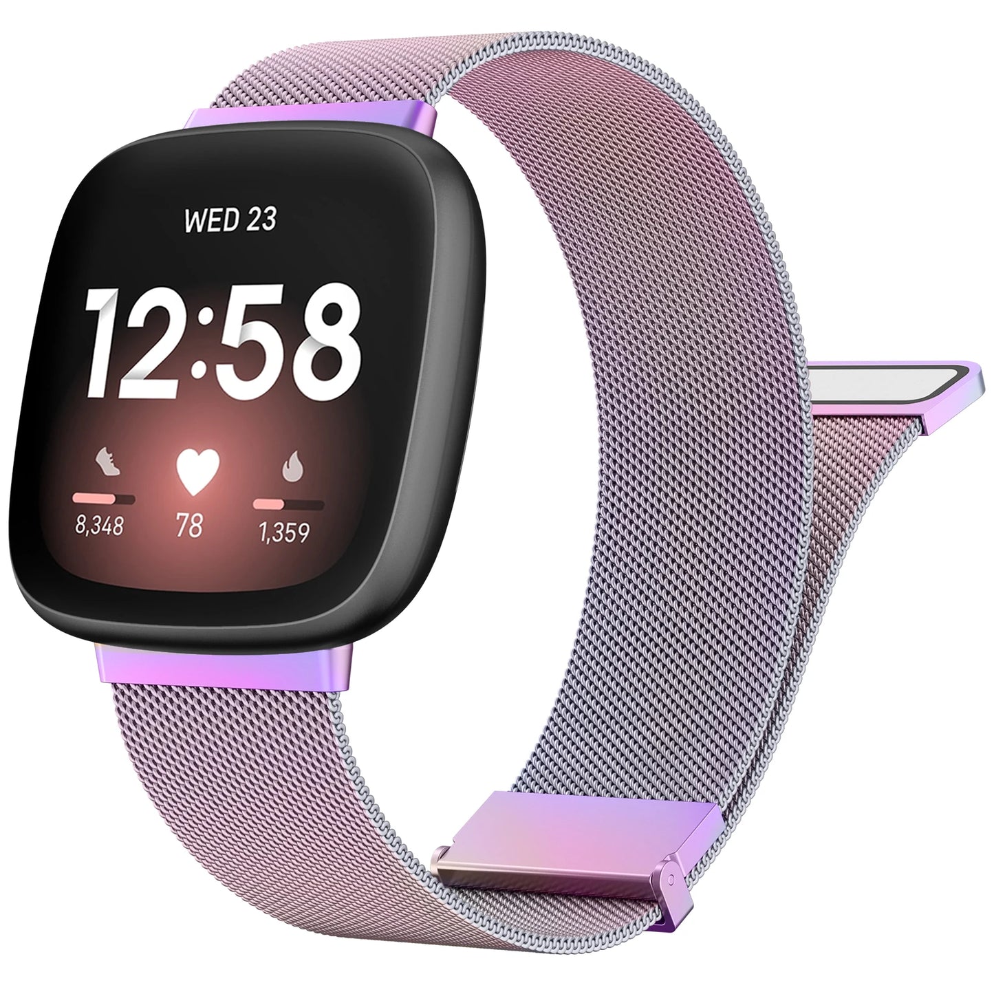 Bracelet magnétique en métal pour Fitbit Versa 3/4, bracelet de rechange milanais pour Fitbit Versa Sense/Sense 2