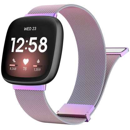 Bracelet magnétique en métal pour Fitbit Versa 3/4, bracelet de rechange milanais pour Fitbit Versa Sense/Sense 2