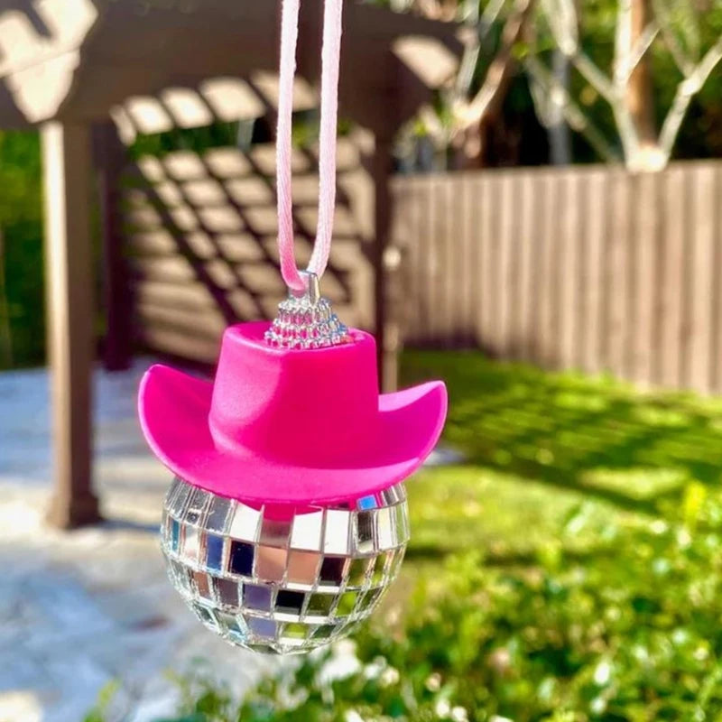 Porte-clés boule disco à suspendre au rétroviseur, accessoire de décoration pour sac ou voiture