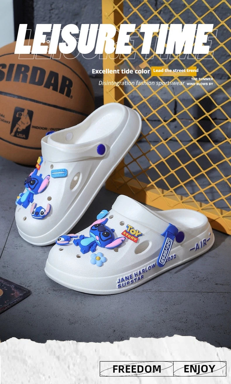 Chaussures à trous cousus pour hommes d'été, sandales antidérapantes et résistantes à l'usure pour l'extérieur, pantoufles de plage à semelles épaisses