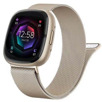 Milanese Loop strap for Fitbit versa 4 3 Band Sense/Lite Magnetic watchband correa Stainless Steel metal Bracelet Fitbit versa 2