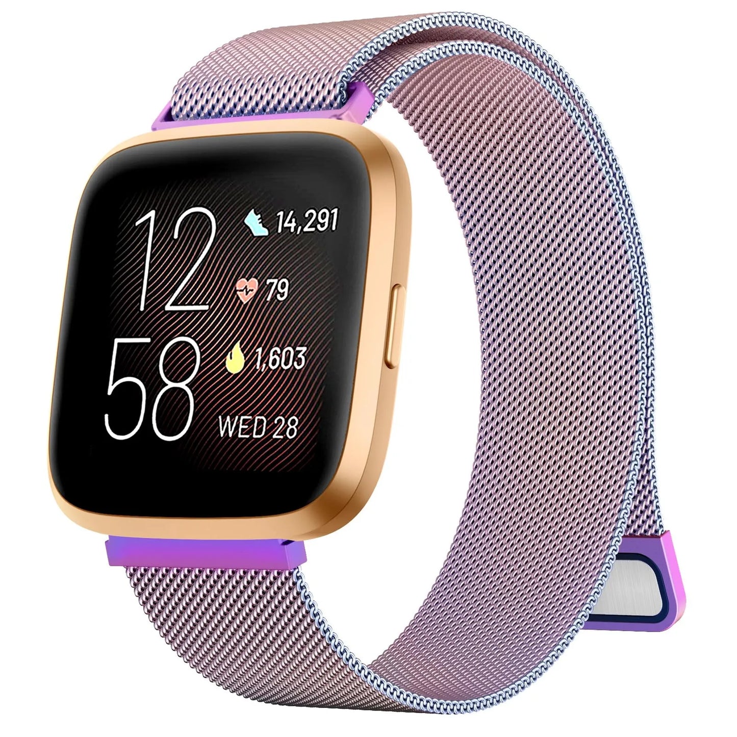 Metal Magnetic Loop Strap For Fitbit Versa 1/Versa 2/versa 3/Versa 4 Band Bracelet Wristband For Fitbit Versa Lite/Sense 2 Belt