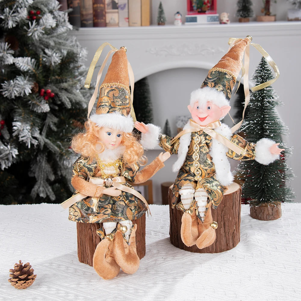 1 Pair Christmas Tree Decorations Cute Angel Doll Girl Pendant Navidad 2024 New Year Christmas Tree Ornaments Xmas Gift For Kids