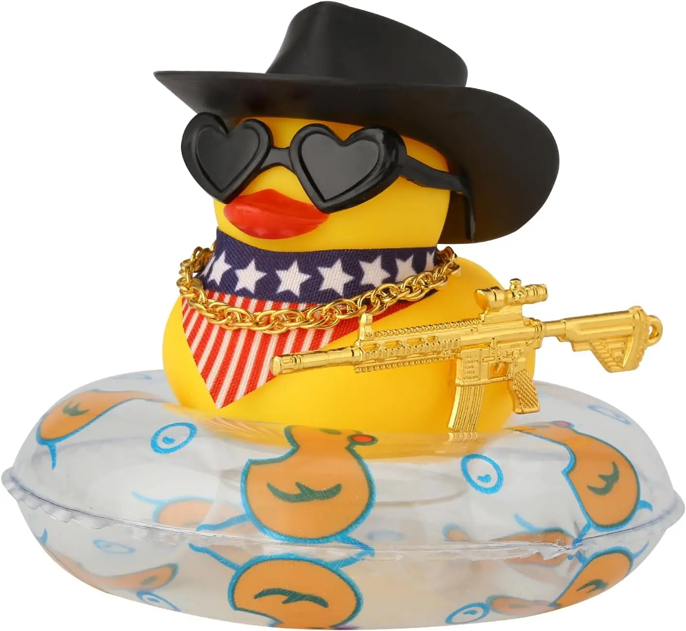 Cowboy Hat Rubber Ducks Toys Office Car Decoration Cute Summer Duck Duckling for Birthday Party Supplies Gifts for Friends Kids
